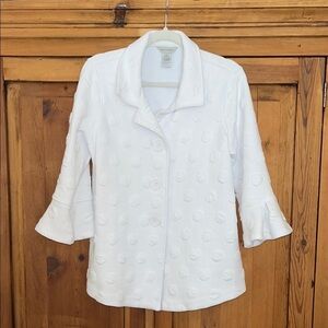 Multiples White Cotton Blend Button Down Jacket Sz. MD.